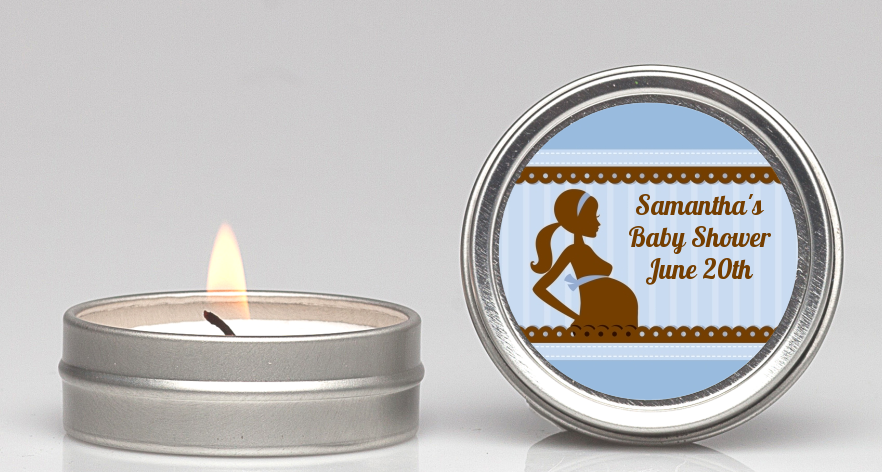 Mommy Silhouette It's a Boy - Baby Shower Candle Favors