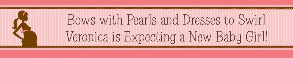Mommy Silhouette It's a Girl - Personalized Baby Shower Banners