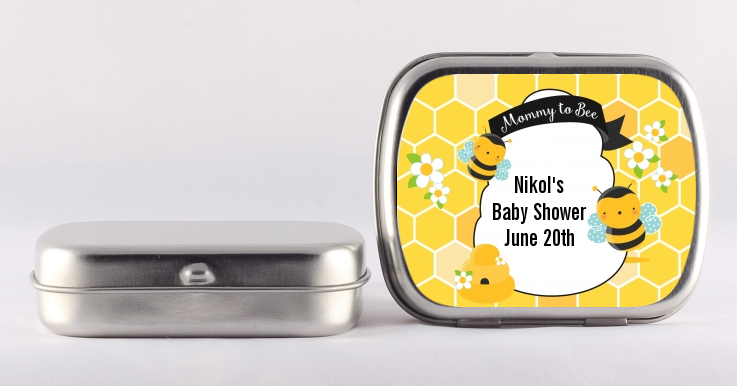 Mommy To Bee - Personalized Baby Shower Mint Tins