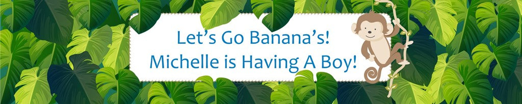 Monkey - Personalized Baby Shower Banners