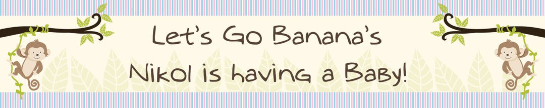 Monkey Neutral - Personalized Baby Shower Banners