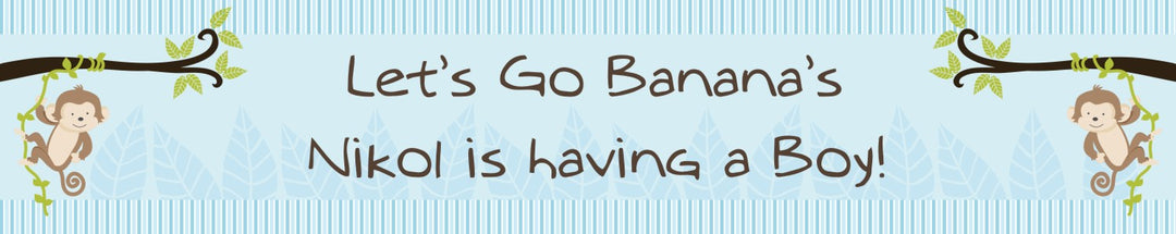 Monkey Boy - Personalized Baby Shower Banners