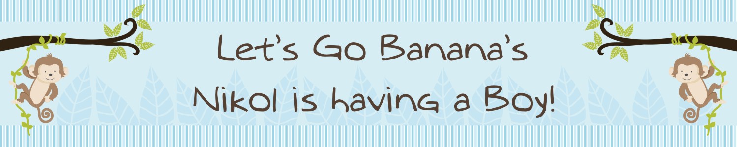Monkey Boy - Personalized Baby Shower Banners