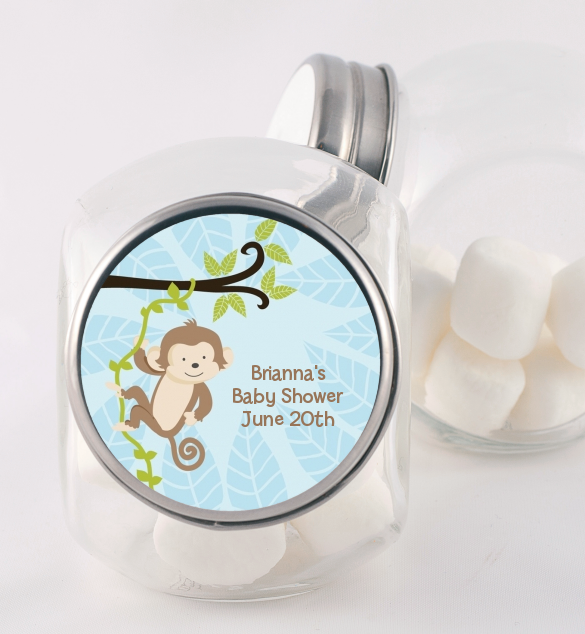 Monkey Boy - Personalized Baby Shower Candy Jar