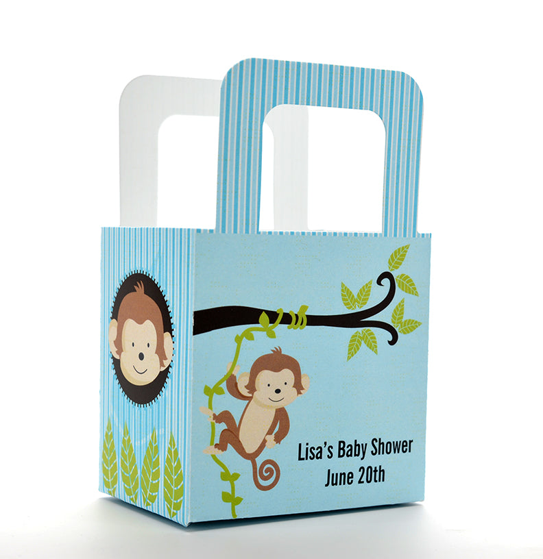 Monkey Boy - Personalized Baby Shower Favor Boxes