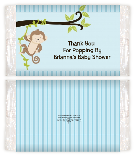 Monkey Boy - Personalized Popcorn Wrapper Baby Shower Favors