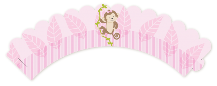 Monkey Girl - Baby Shower Cupcake Wrappers