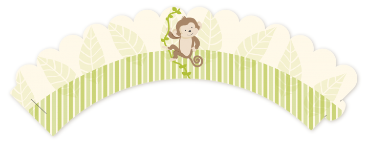 Monkey Neutral - Baby Shower Cupcake Wrappers