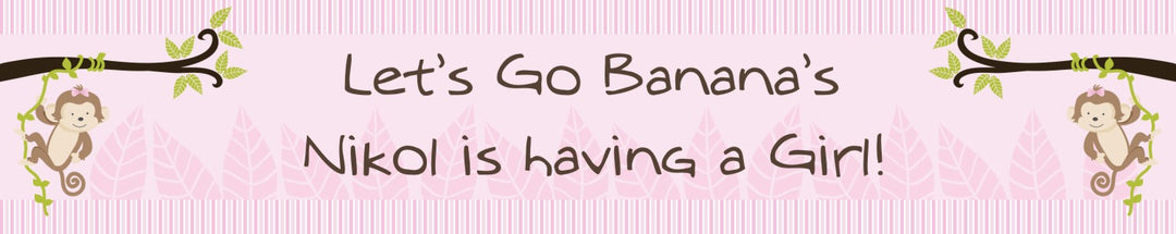 Monkey Girl - Personalized Baby Shower Banners