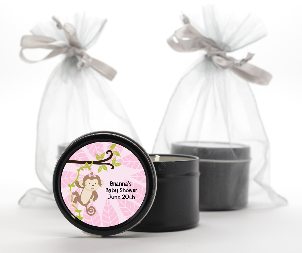 Monkey Girl - Birthday Party Black Candle Tin Favors
