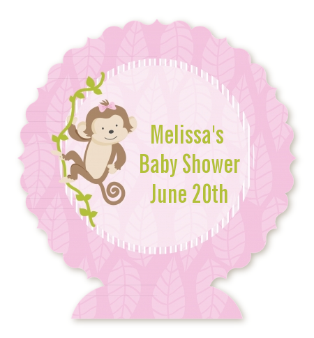 Monkey Girl - Personalized Baby Shower Centerpiece Stand