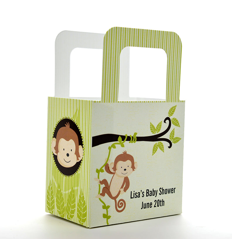 Monkey Neutral - Personalized Baby Shower Favor Boxes