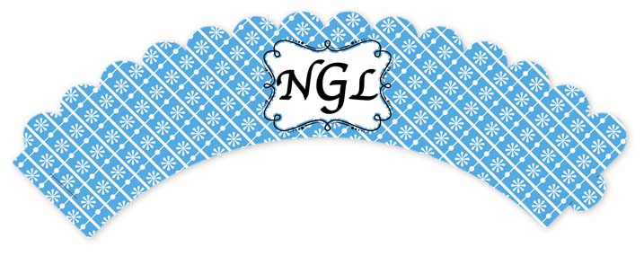 Modern Thatch Blue - Personalized Everyday Party Cupcake Wrappers