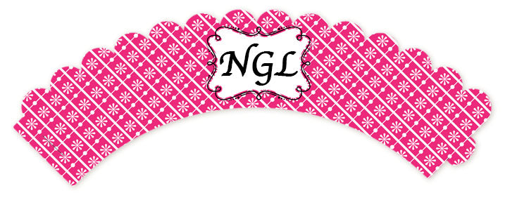 Modern Thatch Fushia - Personalized Everyday Party Cupcake Wrappers