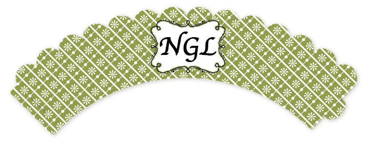 Modern Thatch Green - Personalized Everyday Party Cupcake Wrappers