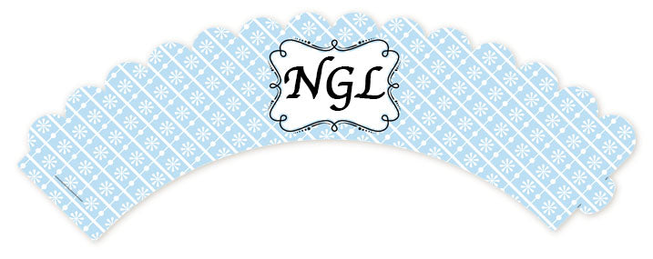 Modern Thatch Light Blue - Personalized Everyday Party Cupcake Wrappers