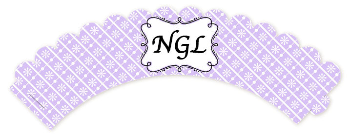 Modern Thatch Lilac - Personalized Everyday Party Cupcake Wrappers