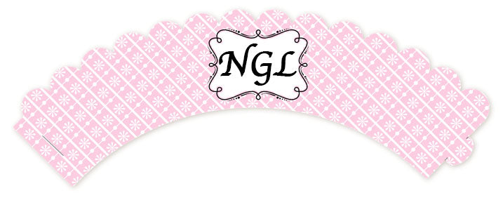 Modern Thatch Pink - Personalized Everyday Party Cupcake Wrappers