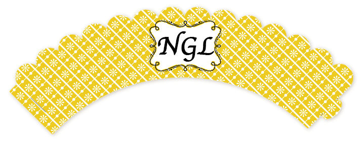 Modern Thatch Yellow - Personalized Everyday Party Cupcake Wrappers