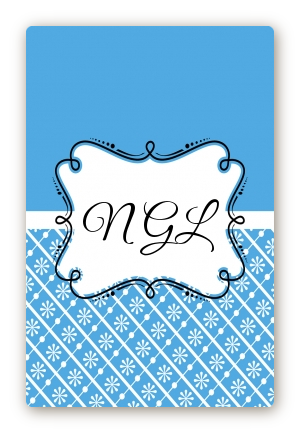 Modern Thatch Blue - Personalized Everyday Party Large Rectangle Sticker/Labels