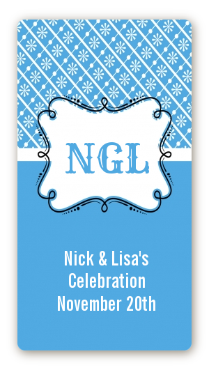 Modern Thatch Blue - Personalized Everyday Party Rectangle Sticker/Labels
