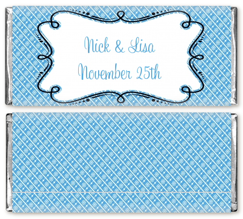 Modern Thatch Blue - Personalized Everyday Party Candy Bar Wrappers