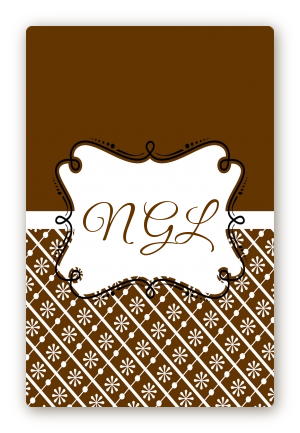 Modern Thatch Brown - Personalized Everyday Party Large Rectangle Sticker/Labels