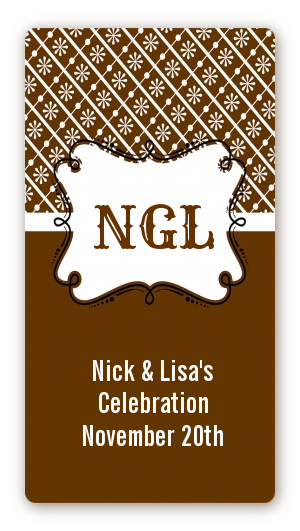 Modern Thatch Brown - Personalized Everyday Party Rectangle Sticker/Labels