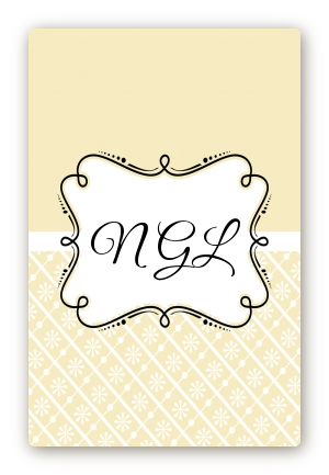 Modern Thatch Cream - Personalized Everyday Party Large Rectangle Sticker/Labels