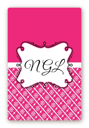 Modern Thatch Fuschia - Personalized Everyday Party Large Rectangle Sticker/Labels