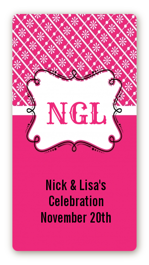 Modern Thatch Fuschia - Personalized Everyday Party Rectangle Sticker/Labels