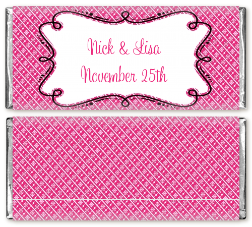 Modern Thatch Fuschia - Personalized Everyday Party Candy Bar Wrappers
