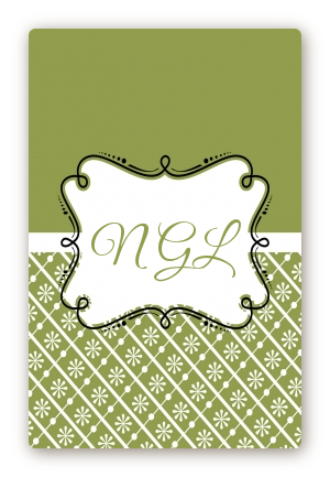 Modern Thatch Green - Personalized Everyday Party Large Rectangle Sticker/Labels