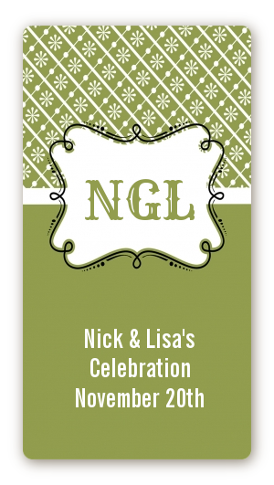 Modern Thatch Green - Personalized Everyday Party Rectangle Sticker/Labels