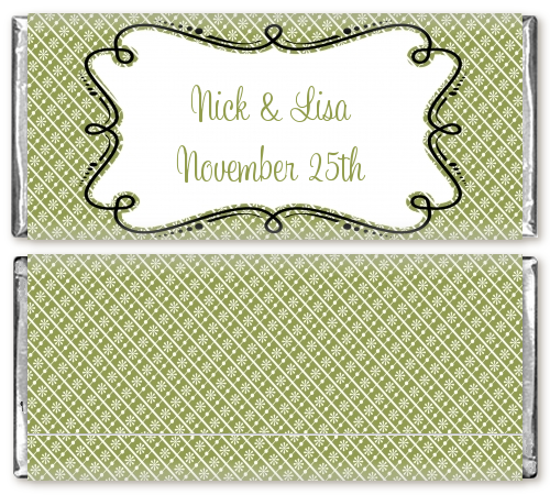 Modern Thatch Green - Personalized Everyday Party Candy Bar Wrappers
