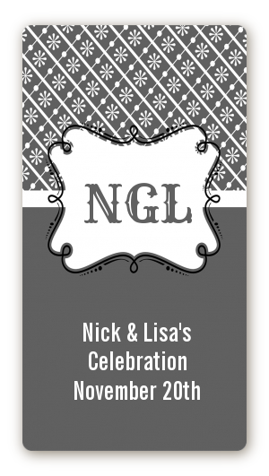 Modern Thatch Grey - Personalized Everyday Party Rectangle Sticker/Labels