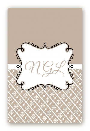 Modern Thatch Latte - Personalized Everyday Party Large Rectangle Sticker/Labels