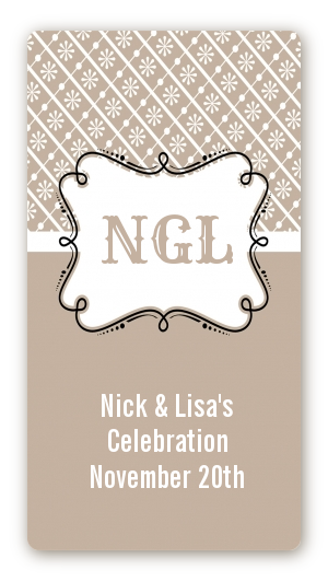 Modern Thatch Latte - Personalized Everyday Party Rectangle Sticker/Labels