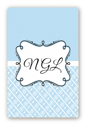 Modern Thatch Light Blue - Personalized Everyday Party Large Rectangle Sticker/Labels