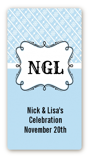Modern Thatch Light Blue - Personalized Everyday Party Rectangle Sticker/Labels