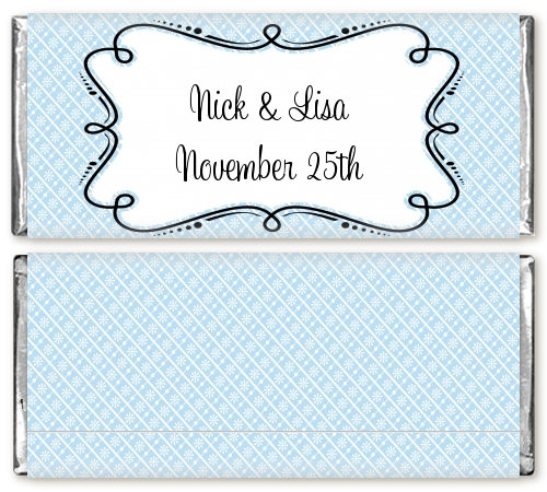 Modern Thatch Light Blue - Personalized Everyday Party Candy Bar Wrappers