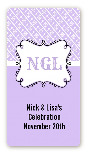 Modern Thatch Lilac - Personalized Everyday Party Rectangle Sticker/Labels