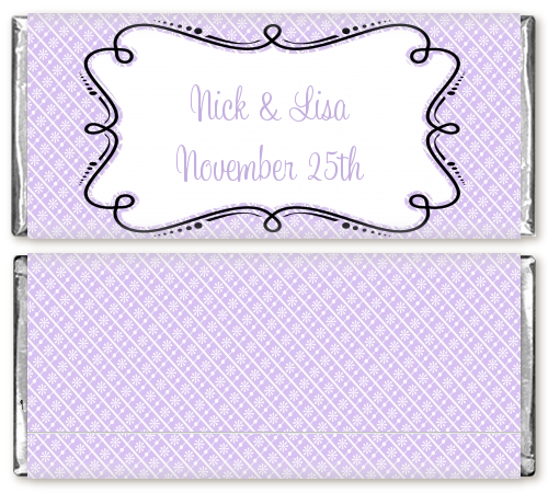 Modern Thatch Lilac - Personalized Everyday Party Candy Bar Wrappers