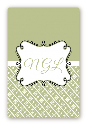 Modern Thatch Olive - Personalized Everyday Party Large Rectangle Sticker/Labels