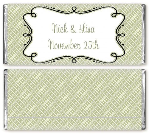 Modern Thatch Olive - Personalized Everyday Party Candy Bar Wrappers