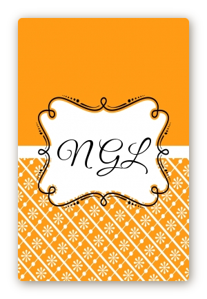 Modern Thatch Orange - Personalized Everyday Party Large Rectangle Sticker/Labels