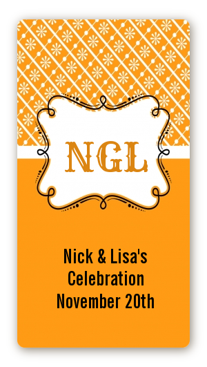 Modern Thatch Orange - Personalized Everyday Party Rectangle Sticker/Labels