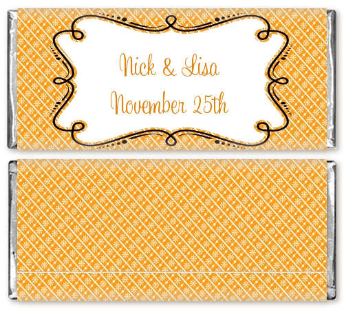 Modern Thatch Orange - Personalized Everyday Party Candy Bar Wrappers
