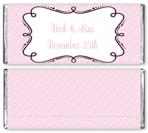 Modern Thatch Pink - Personalized Everyday Party Candy Bar Wrappers