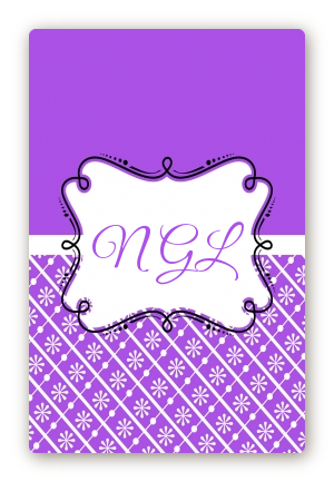 Modern Thatch Purple - Personalized Everyday Party Large Rectangle Sticker/Labels